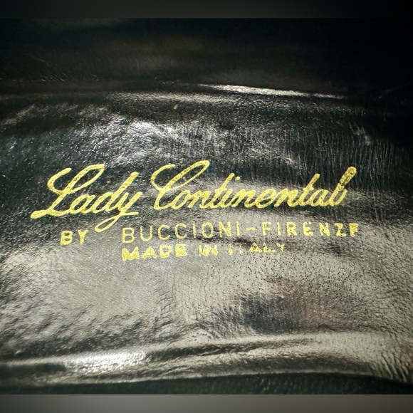 VINTAGE Italian Genuine Leather Black Pumps, Size 7 1/2 (38) - Picture 5 of 11